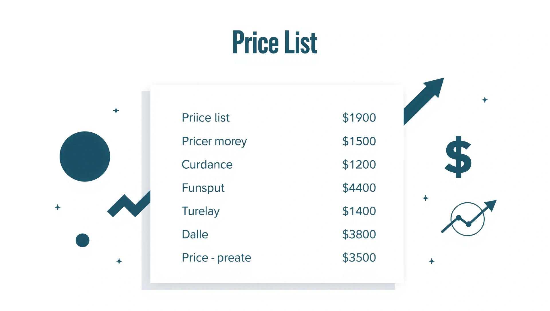 Ilustrační obrázek ceníku s elegantními liniemi a čistým designem