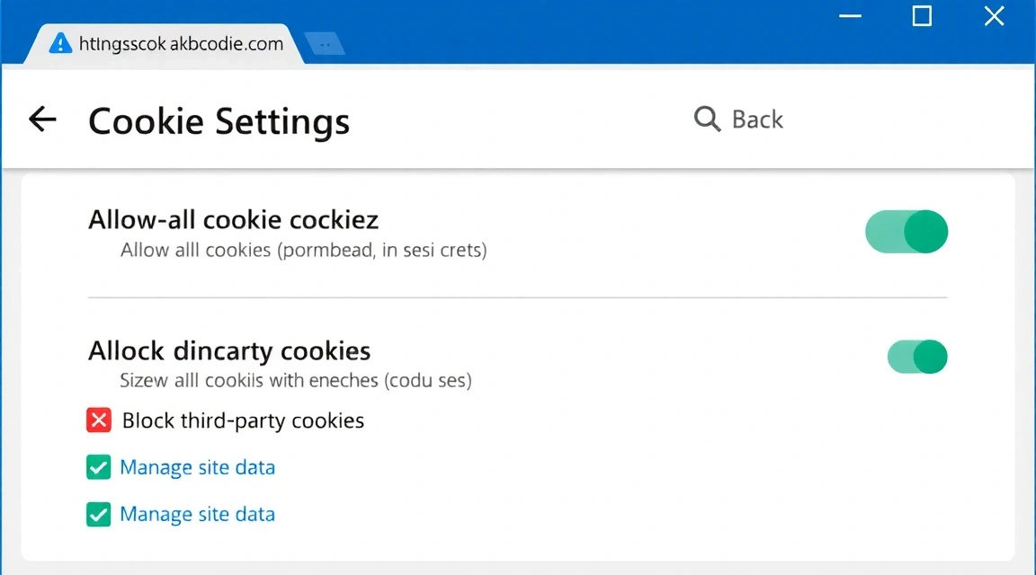 Ilustrace nastavení souborů cookie v prohlížeči
