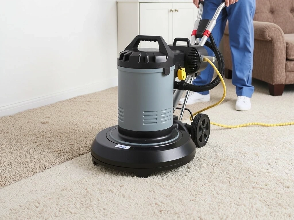 Hloubkové čištění koberce profesionálním strojem